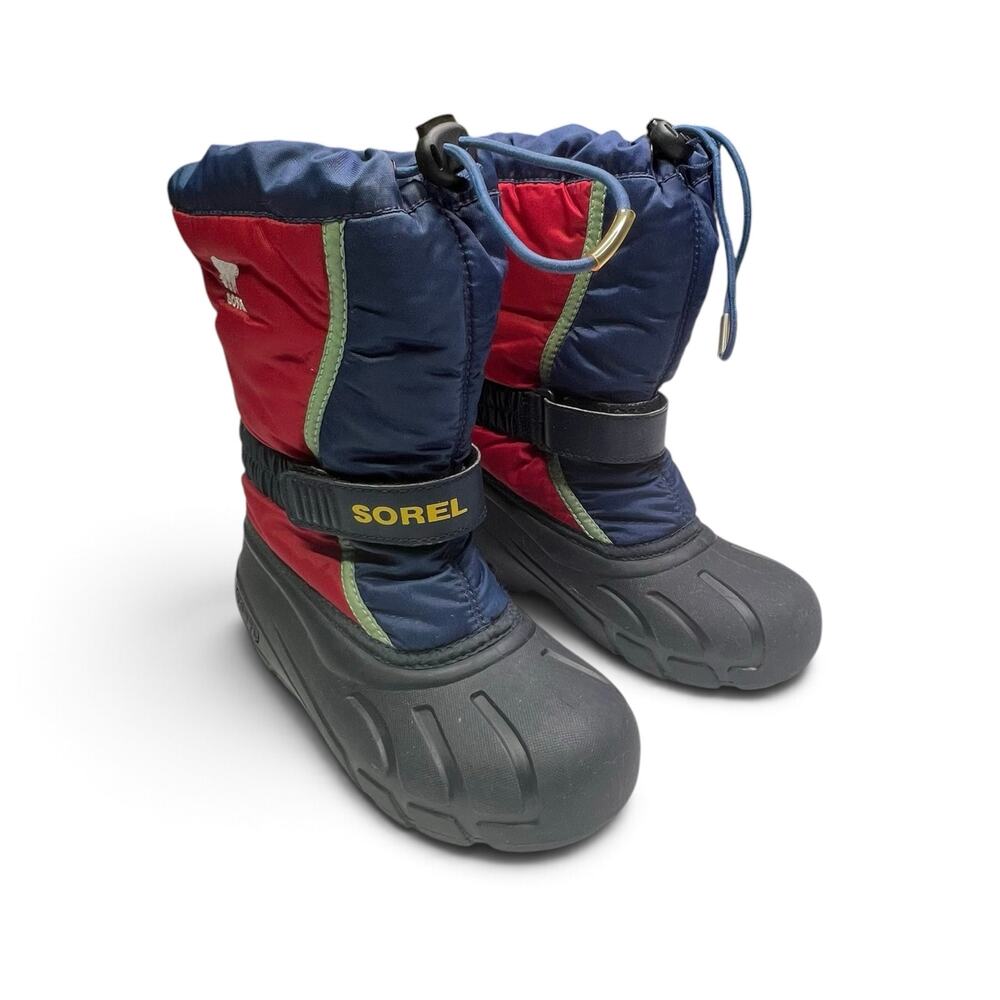 Sorel Flurry Winter Snow Boots Red Navy Blue Waterproof Lined Unisex Boy Girl 2